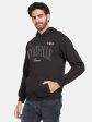 Octave Men Black Printed Hooded Sweatshirt Hot on Sale