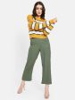 Mettle Women Yellow  Green Striped Pullover on Sale