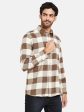 Mettle Men Brown Checked Casual Shirt Online now