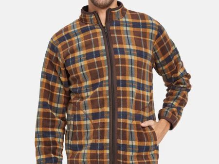 Octave Men Brown Checked Sweatshirt For Discount