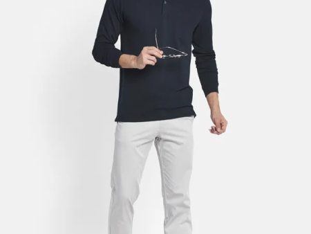 Men Grey Regular Trousers on Sale