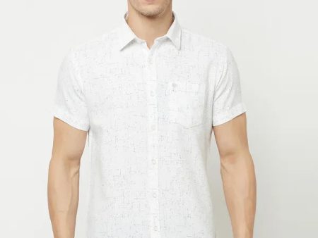 Mettle Men White Printed Casual Shirt Cheap