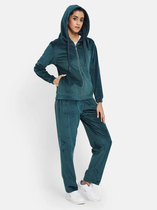 Mettle Hooded Neck Jacket With Mid Rise Track Pant Discount