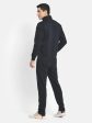 Men Navy Blue Solid Cotton Tracksuits Supply