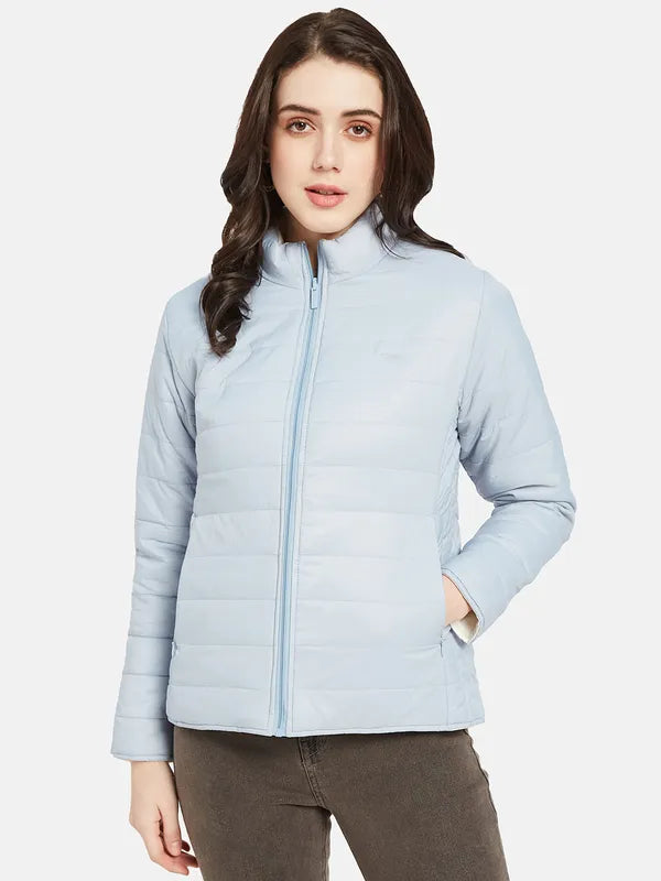 Mettle Women Blue Puffer Jacket For Sale