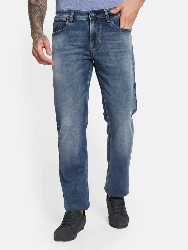 Octave Men Straight Fit Light Fade Stretchable Jeans on Sale