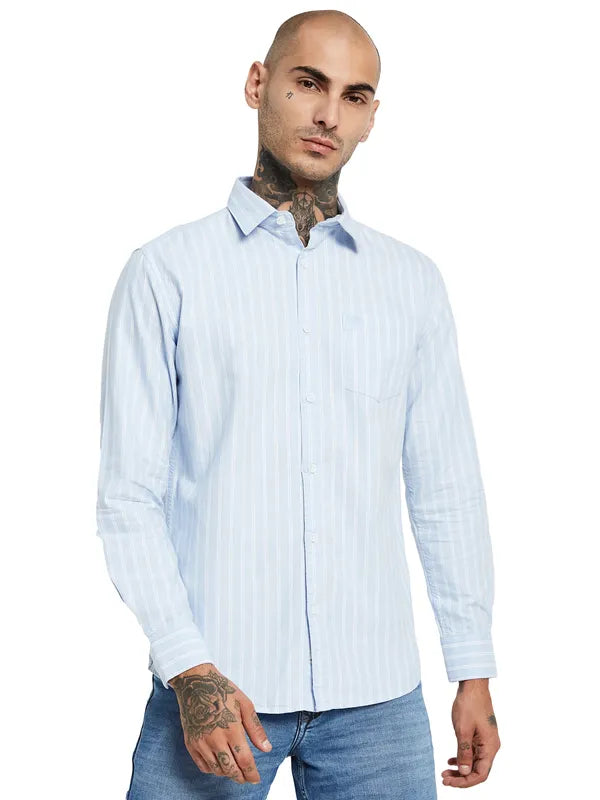 Mettle Striped Opaque Cotton Casual Shirt Sale