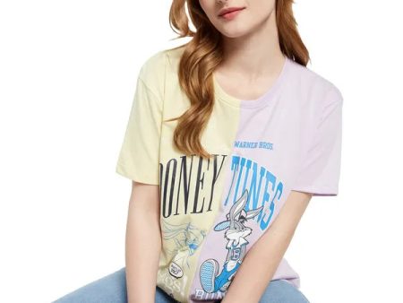 Warner Bros. Cut & Sew Looney Tunes Print T-Shirt For Sale