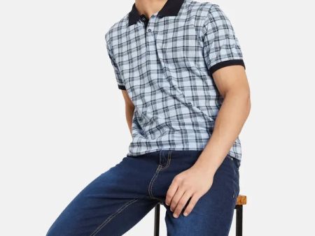 Check Print Polo T-Shirt For Cheap