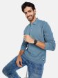 Mettle Men Blue Polo Collar T-Shirt For Sale