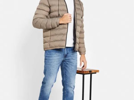 Mettle Men Brown Striped Open Front Jacket Online Sale