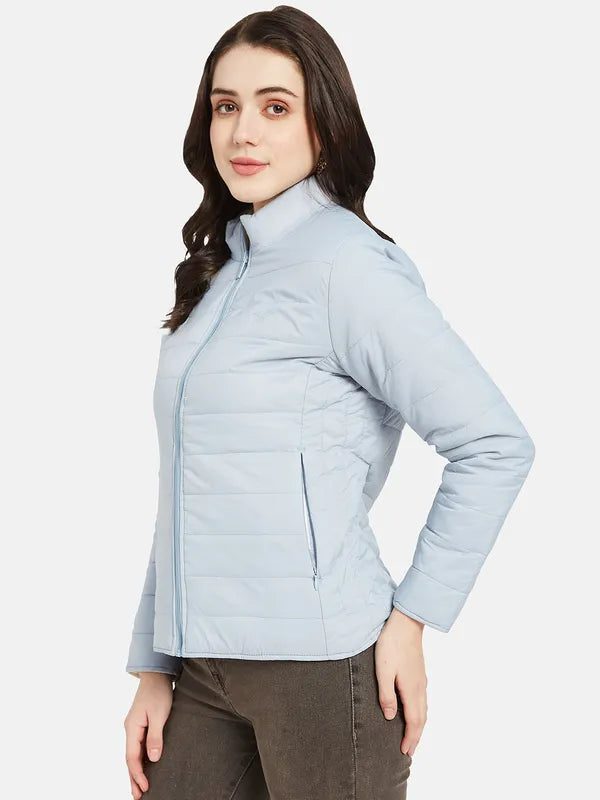 Mettle Women Blue Puffer Jacket For Sale