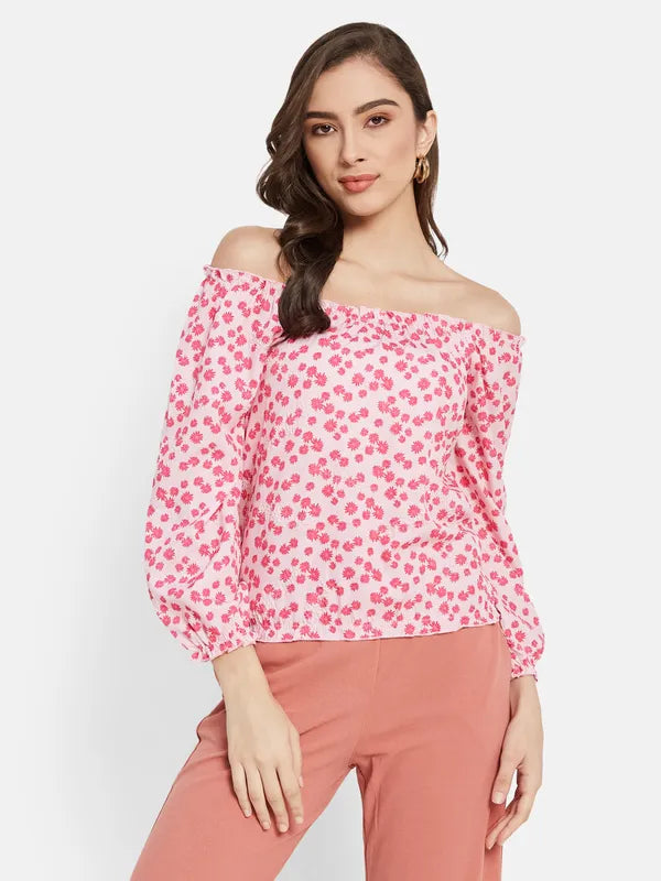 Off Shoulder Floral Print Top Online