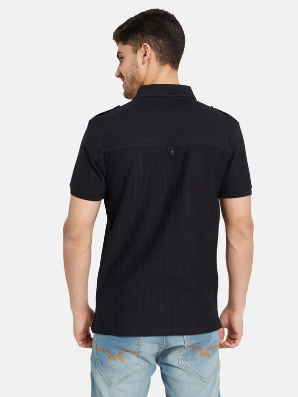 Vertical Rib Polo T-Shirt Online