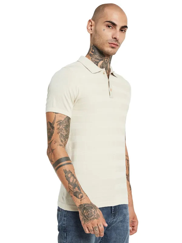 Mettle Polo Collar Regular Sleeves Cotton Regular Fit Casual T-Shirt For Cheap