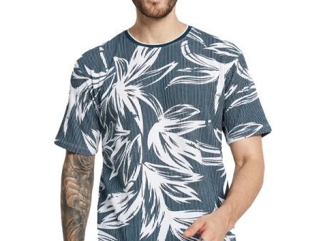 Octave Men Printed Tropical Raw Edge T-Shirt Online Hot Sale