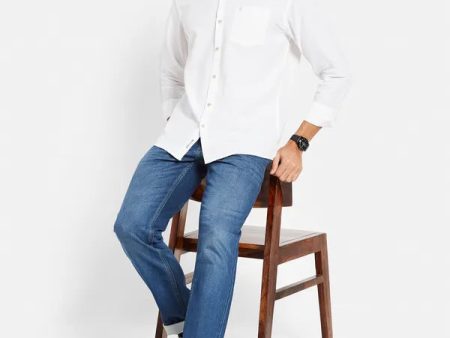 Mettle Men White Opaque Casual Shirt For Discount