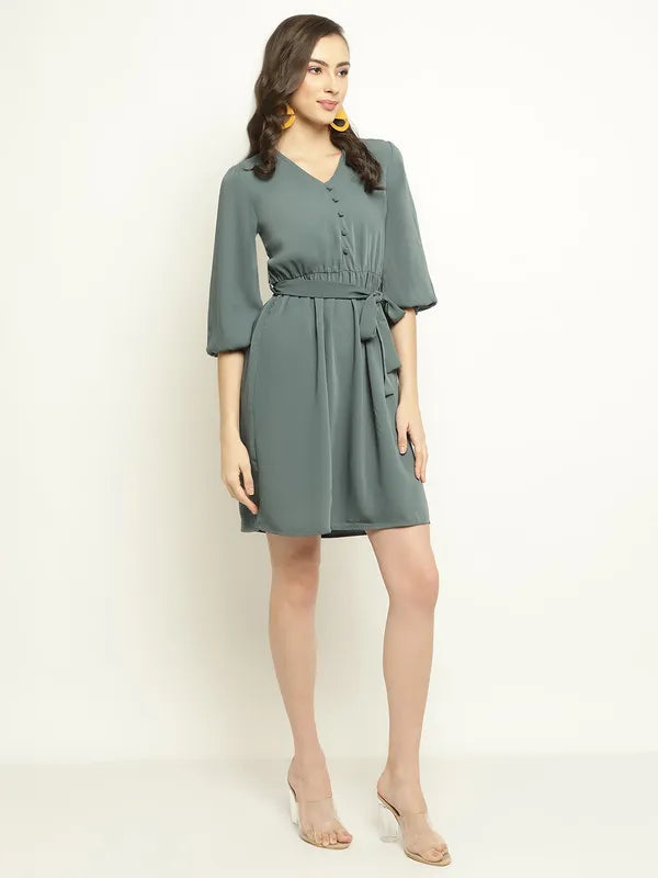 Mettle Puff Sleeve Fit Flare Dress Online Sale