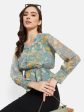 Floral Peplum Top Hot on Sale