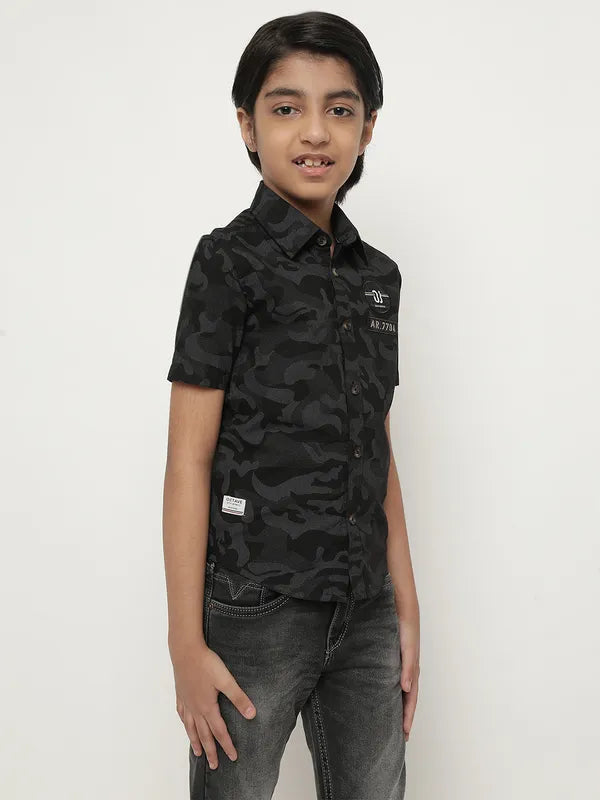 Octave Boys Camouflage Printed Cotton Casual Shirt For Discount