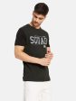 Typographic Print T-Shirt With Contrast Sleeves For Cheap