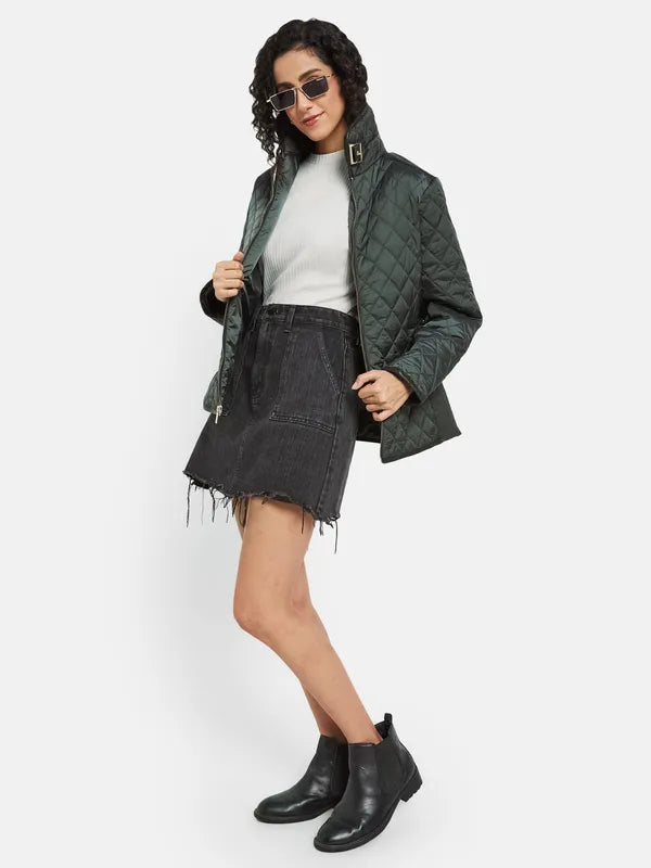 Mettle Women Green Knitted Jacket Cheap