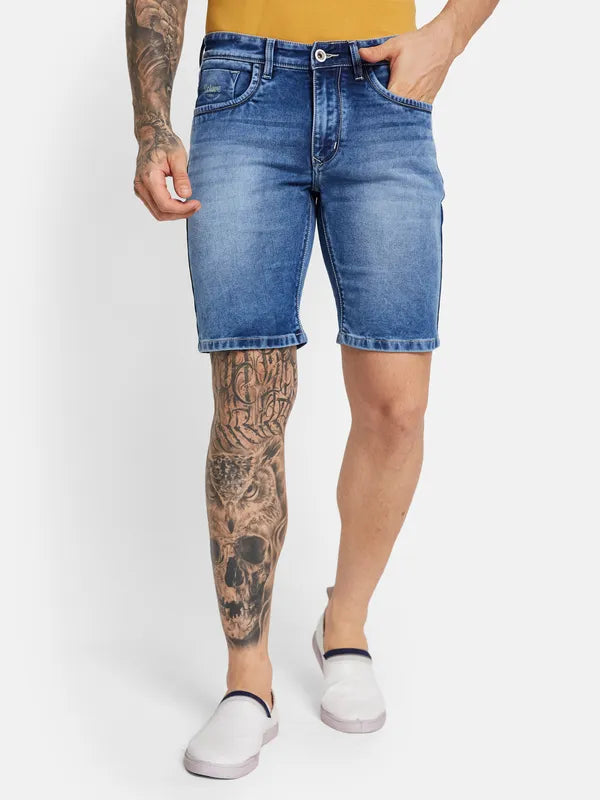 Octave Men Washed Cotton Denim Shorts For Sale