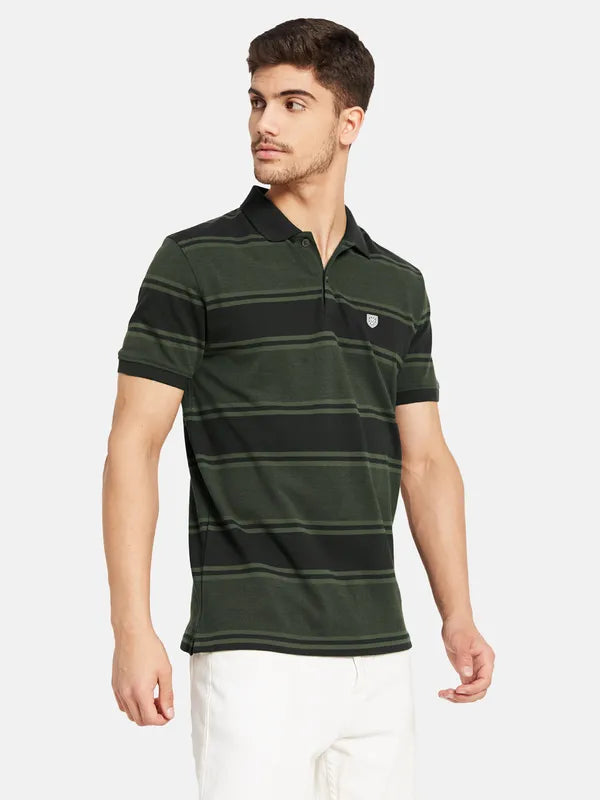 Stripes Print Polo T-Shirt Online Hot Sale