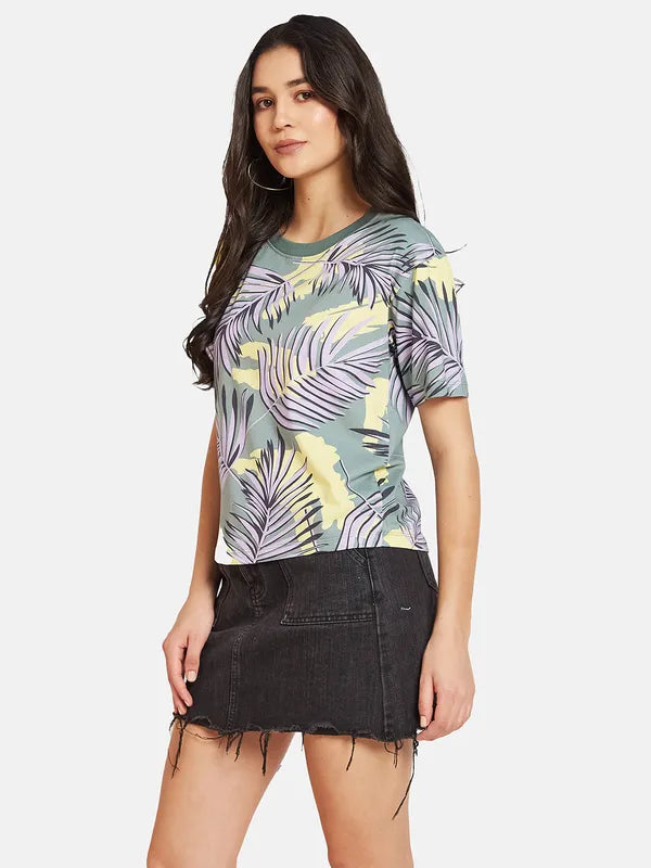 Mettle Women Floral Printed Tropical Pockets T-Shirt Discount