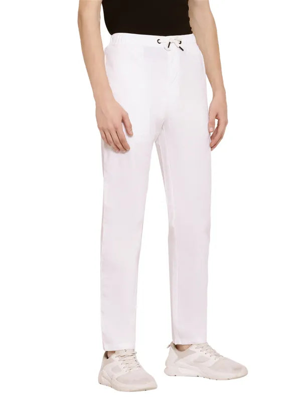 Octave Men White Cotton Track Pants Fashion