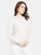 Mettle Women Purple  White Chevron Pullover Online Sale