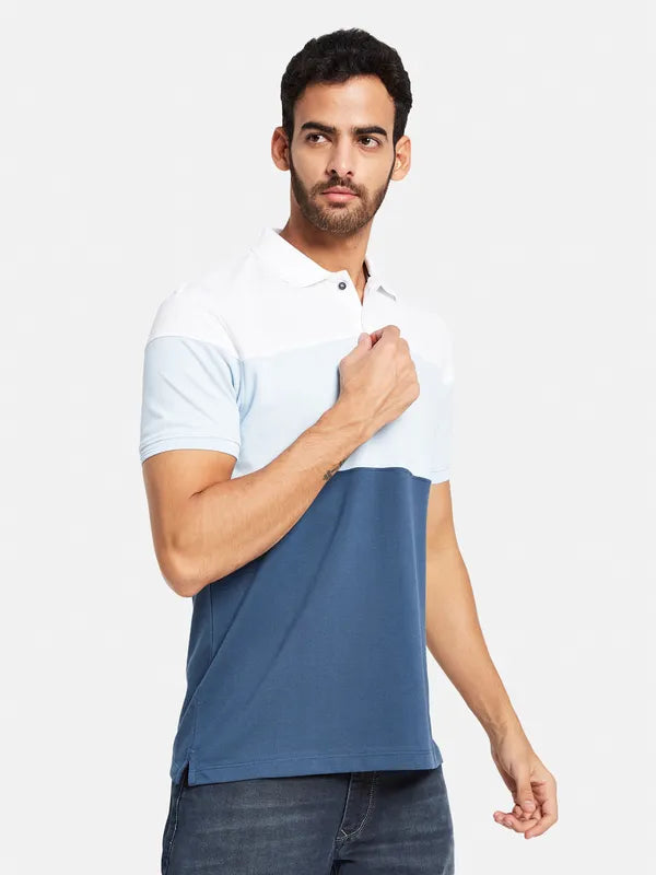 Octave Men Blue V-Neck Pockets T-Shirt Online now