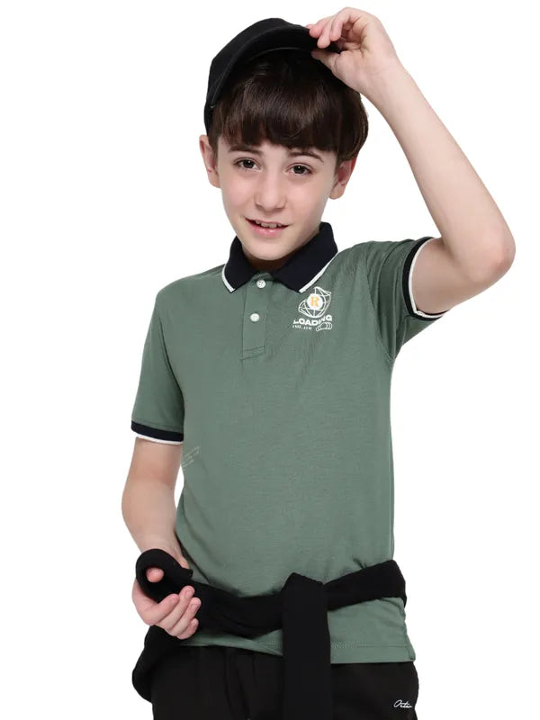 Octave Boy Typography Printed Polo Collar T-Shirt Sale