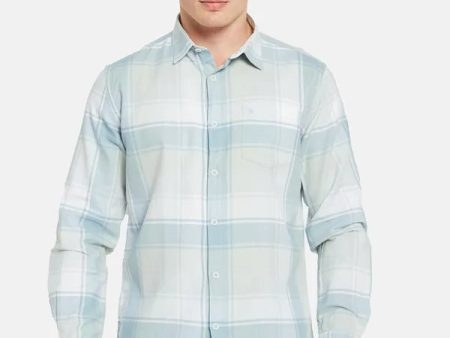 Mettle Tartan Checked Spread Collar Cotton Casual Shirt For Cheap