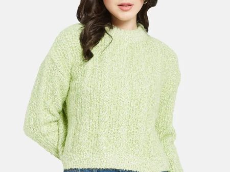 Mettle Women Green Cable Knit Pullover For Sale