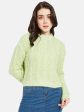 Mettle Women Green Cable Knit Pullover For Sale