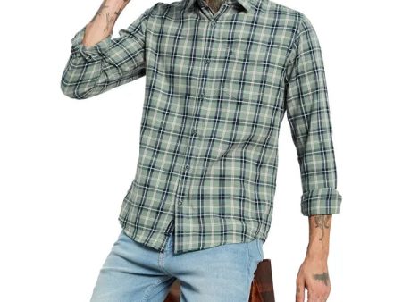 Mettle Spread Collar Tartan Checked Casual Shirt For Discount