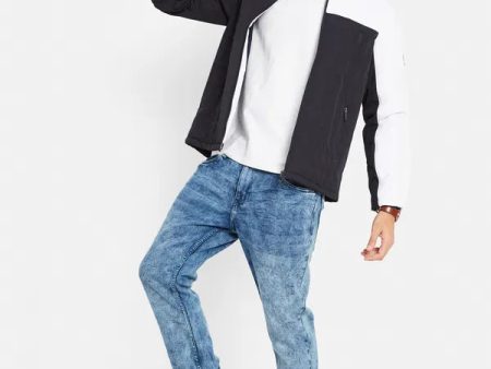 Mettle Men Navy Blue Colourblocked Tailored Jacket For Sale