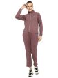 Mettle Women Purple Solid Fleece Tracksuit Discount