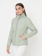 Mettle Women Green Full Sleeve Padded Jacket For Cheap