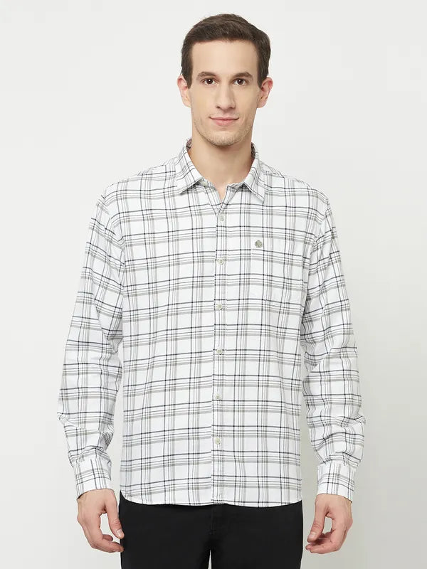 Mettle Men White Tartan Checks Checked Casual Shirt Sale