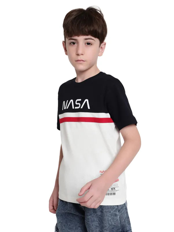 Octave Boys Colourblocked  Nautical Round Neck Cotton T-Shirt Hot on Sale