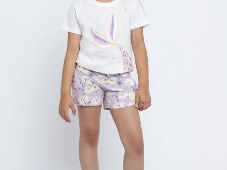 Mettle Girls Floral Printed Cotton Shorts Fashion