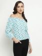 Mettle Floral Print Off-Shoulder Cotton Bardot Top Sale