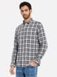 Mettle Men Grey Opaque Checked Casual Shirt Online