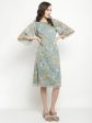 Mettle Floral Printed Flared Sleeve A-Line Dress Online Sale