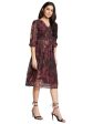 Mettle Printed V-Neck Fit  Flare Dress Online Hot Sale