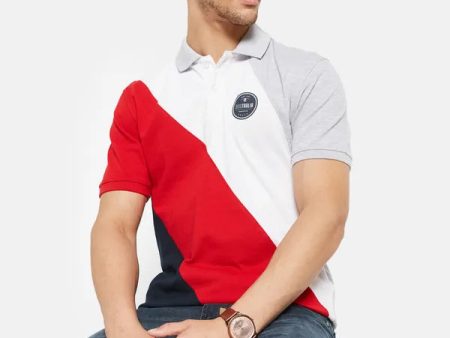 Colour Blocked Polo T-Shirt Online