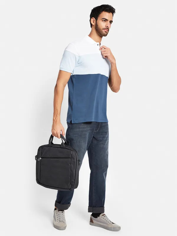 Octave Men Blue V-Neck Pockets T-Shirt Online now