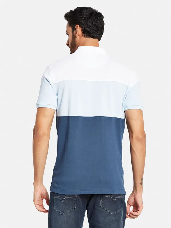 Octave Men Blue V-Neck Pockets T-Shirt Online now